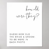 Poster Signe de jeu de douche nuptiale ADELLA Quel âge av (Devant)