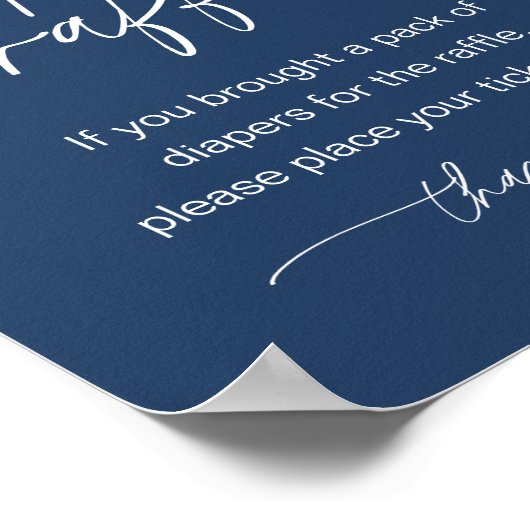 Poster SIGNE DE JEU DU Baby shower-Déchets NEVE (Coin)