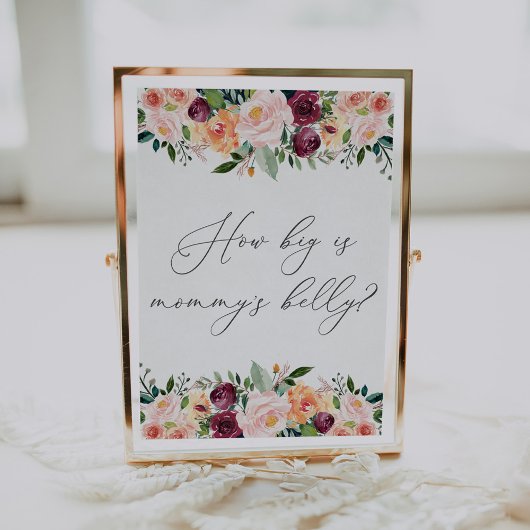 Poster Signe de jeu pour Baby Shower: Quelle est la taill