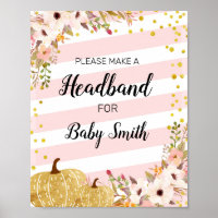 SIGNE DE LA BANQUE DE BABY SHOWER CITROUILLE