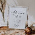 Poster signe de la barre de la douche nuptiale mimosa<br><div class="desc">simple signe noir et blanc avec script noir. Le texte et les couleurs de cette affiche peuvent être modifiés.</div>