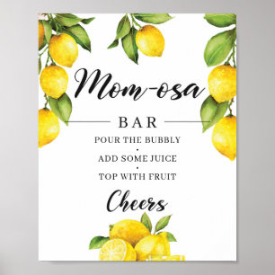 Poster Signe de la barre Maman-osa Baby shower Citrus Lem