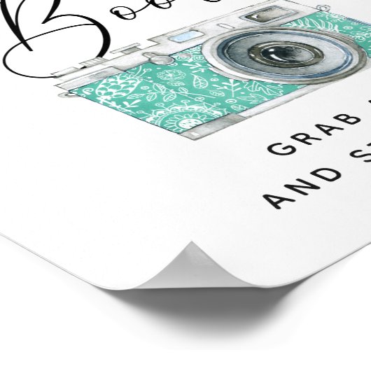 Poster Signe de la cabine photo mariage | Élégante callig (Coin)