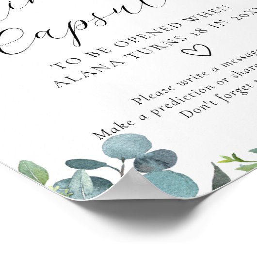 Poster Signe de la capsule de temps de thé (Coin)