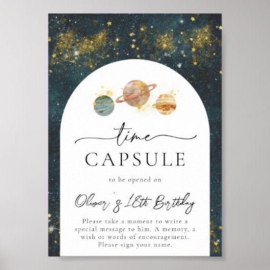 Poster Signe de la capsule de temps d'espace 5x7 | Annive (Devant)