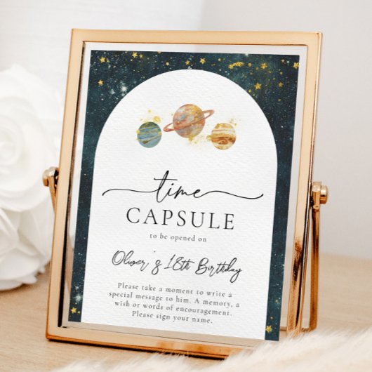 Poster Signe de la capsule de temps spatial | Anniversair