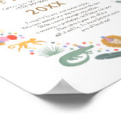 Poster Signe de la Capsule d'Heure d'Anniversaire Safari (Coin)