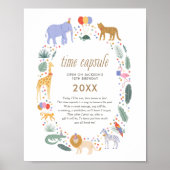 Poster Signe de la Capsule d'Heure d'Anniversaire Safari (Devant)