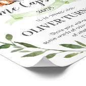 Poster Signe de la capsule temporelle de bois vert rustiq (Coin)