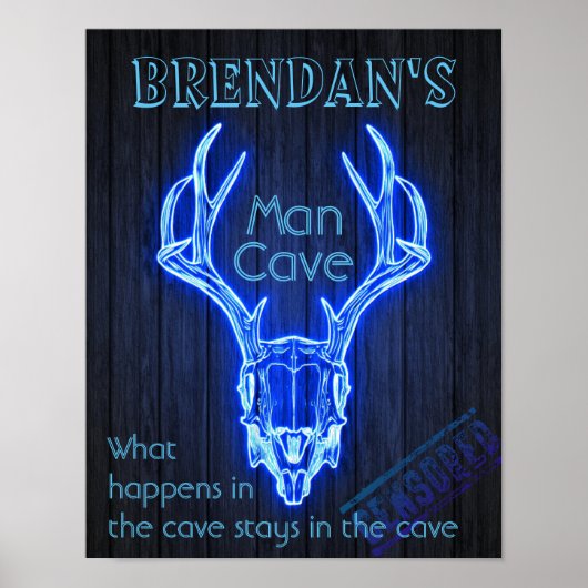Poster SIGNE DE LA Caverne DE L'HOMME Cool DE NEON DEER A (Devant)