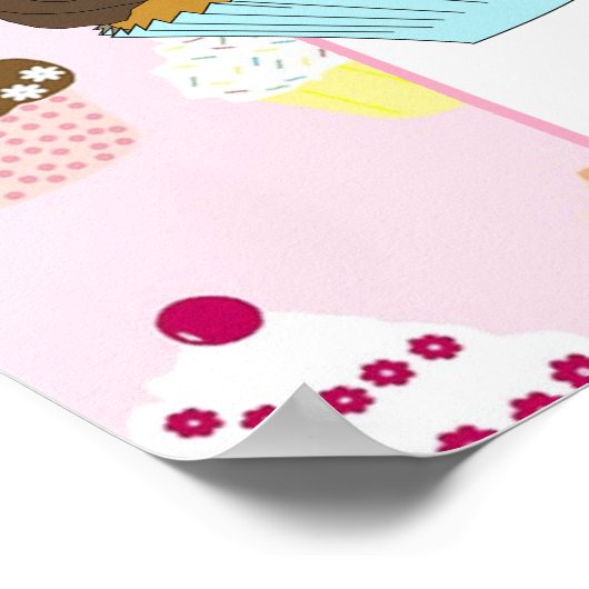 Poster SIGNE DE LA FÊTE DE Cupcake Buffet (Coin)