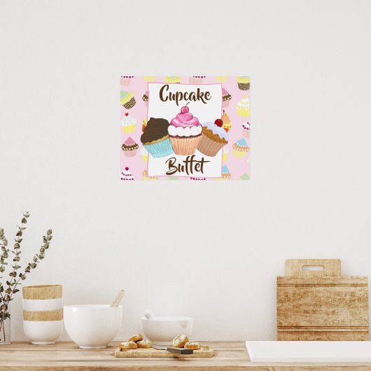 Poster SIGNE DE LA FÊTE DE Cupcake Buffet (Cuisine)