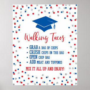 Poster Signe de la fête de graduation de Walking Tacos Pa