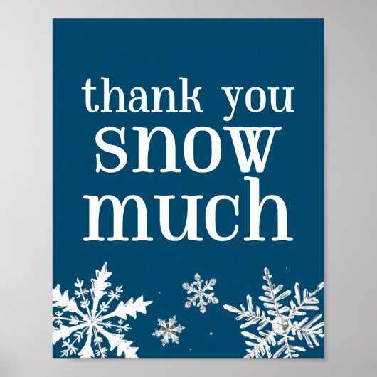 Poster SIGNE DE LA FÊTE Merci Snow Much Snowflake (Devant)