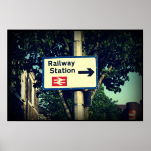 POSTER SIGNE DE LA GARE