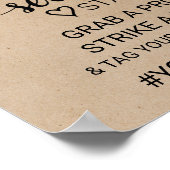 Poster SIGNE DE LA GARE DE Selfie Calligraphie Simple Fau (Coin)