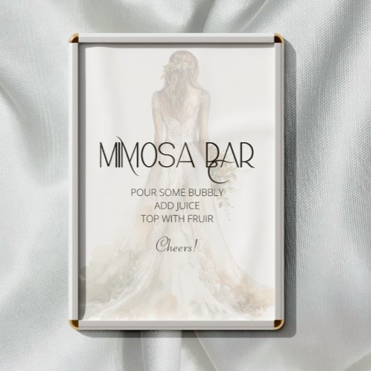 Poster SIGNE DE LA Mariage Mariée Gown Mimosa Bar