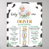 POSTER SIGNE DE LA PREMIÈRE ANNIVERSAIRE DE LA VACHE (Devant)