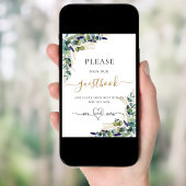 Poster signe de la réservation d'hôtes mariage Eucalyptus