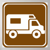 POSTER SIGNE DE LA ROUTE DU CAMPING RV (Devant)