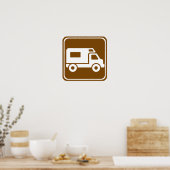 POSTER SIGNE DE LA ROUTE DU CAMPING RV (Cuisine)