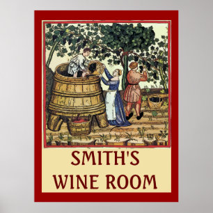Poster SIGNE DE LA SALLE DU VIN vintage, modifier le text