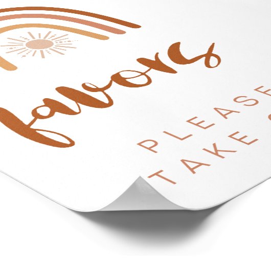 Poster SIGNE DE LA TABLE TINLEY Boho Terracotta Rainbow F (Coin)