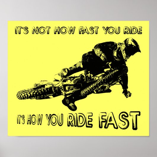 Poster Signe de l'affiche Motocross Fast Dirt Bike (Devant)
