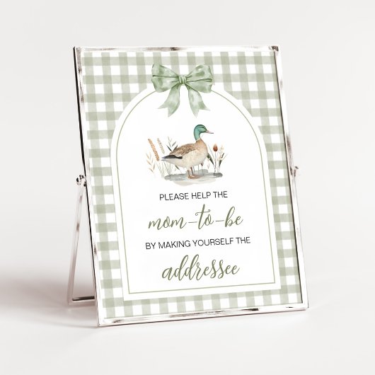 Poster SIGNE DE L'ENVELOPPE En vichy Mallard Duck Baby