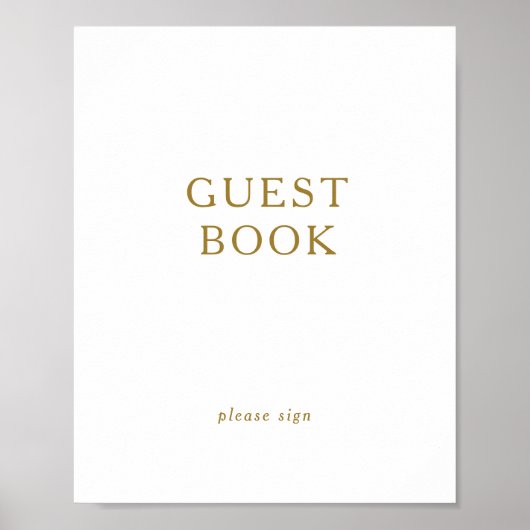 Poster Signe de livre d’or classique minimaliste doré (Devant)