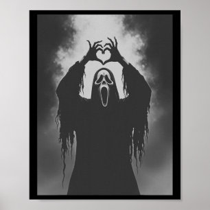 Poster Signe de main de fantôme drôle coeur Costume effra