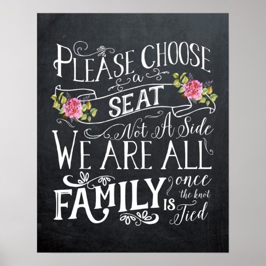 Poster Signe de mariage célébration choisissez un siège e (Devant)