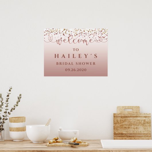 Poster Signe de Mariage Champagne Rose Or Doré (Cuisine)