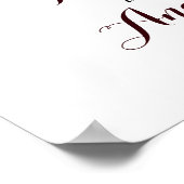 Poster SIGNE DE Mariage DE Bienvenue Floral Boho Burgundy (Coin)