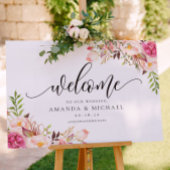 Poster SIGNE DE Mariage DE Bienvenue Rustique Peony