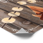 Poster signe de mariage de la fête du bois plus rustique (Coin)