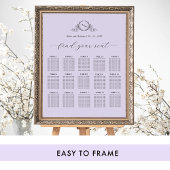 Poster Signe de Mariage de monogramme chic Lavender