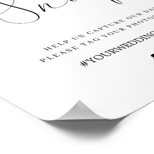 Poster Signe de Mariage de script minimal Oh Snap (Coin)