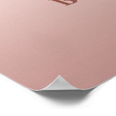 Poster Signe de mariage en rose gold champagne rose (Coin)