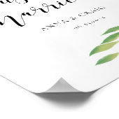 Poster SIGNE DE mariage feuille vert Aquarelle juste mari (Coin)