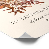 Poster Signe de mariage floral rustique d'automne en souv (Coin)
