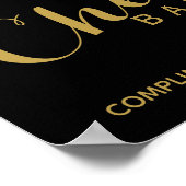 Poster Signe de mariage ou de fête à la barre GOLD & Blac (Coin)