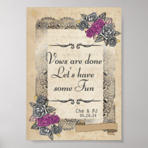 Poster SIGNE DE Mariage Rustique Vintage