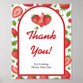Poster SIGNE DE Merci Baby shower de fraise Berry Sweet (Devant)