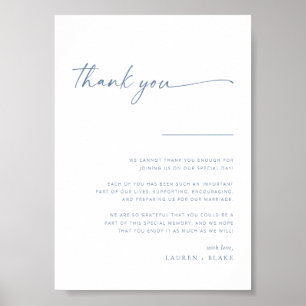 Poster SIGNE DE Merci Mariage de script moderne simple