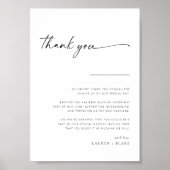 Poster SIGNE DE Merci Mariage de script moderne simple (Devant)