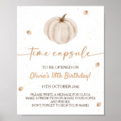 Poster Signe de notre petit Citrouille d'anniversaire (Devant)