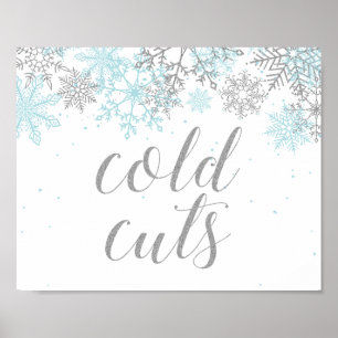 Poster Signe de nourriture d'hiver Onederland Flocons de