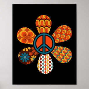 Poster SIGNE DE PAIX AMOUR 60s les années 70 Super hippie