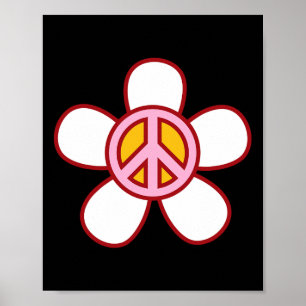 Poster SIGNE DE PAIX AMOUR 60s les années 70 Super hippie